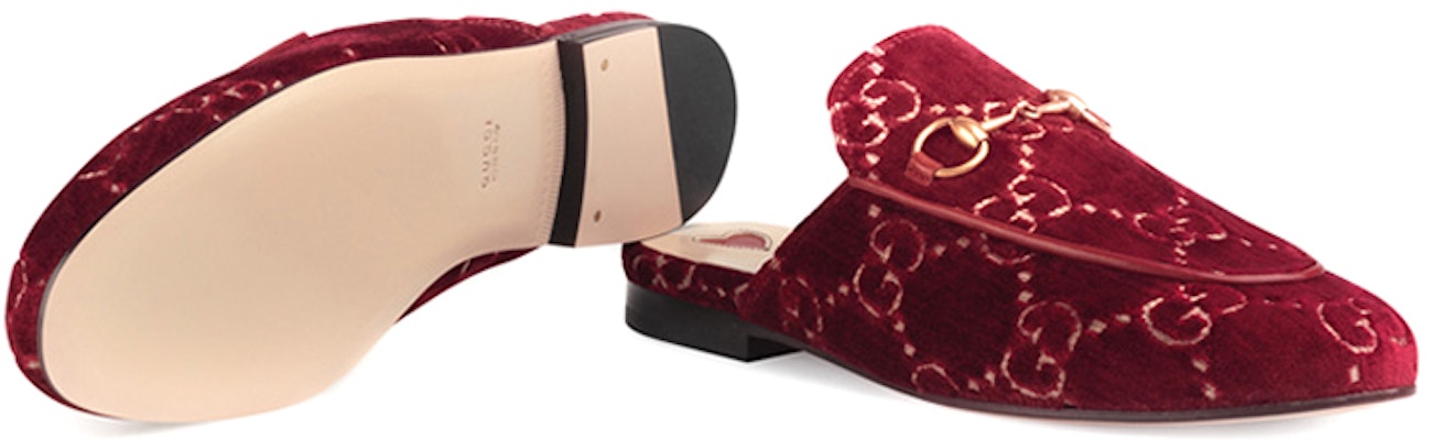 (Women) Gucci Princetown GG Velvet Mules 'Red' 475094-9JT20-6496 Details for (Women) Gucci Princetown GG Velvet Mules 'Red' 475094-9JT20-6496