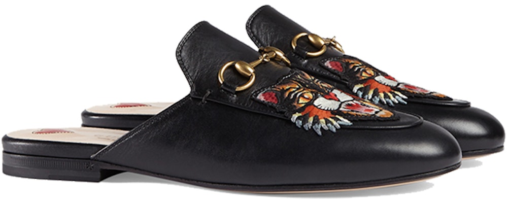 (Women) Gucci Princetown leather slipper with Angry Cat 481180-C9D00-1000 Order (Women) Gucci Princetown leather slipper with Angry Cat 481180-C9D00-1000