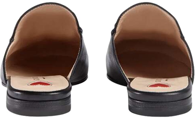 (Women) Gucci Princetown leather slipper with Angry Cat 481180-C9D00-1000 Purchase (Women) Gucci Princetown leather slipper with Angry Cat 481180-C9D00-1000