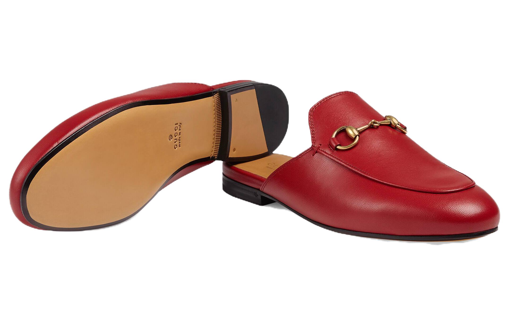 Purchase (W) 구찌 프린스타운 레드 레더 슬리퍼 (Gucci Prinstown Red Leather Slipper) 423513-C9D00-6433