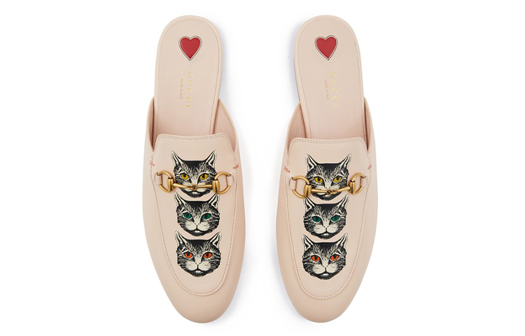 Shop (W) Gucci Princetown Mystic Cat Slippers 580083-1GO00-6829