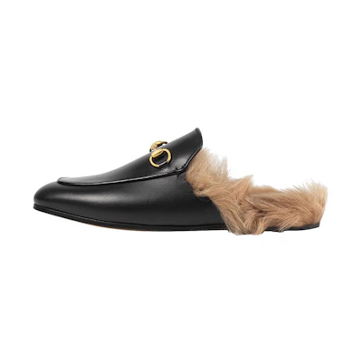 (W) Gucci Princetown Series Flat Slipper Black