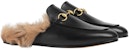 (W) Gucci Princetown Siri Selipar Rata Hitam 397749-DKHH0-1063