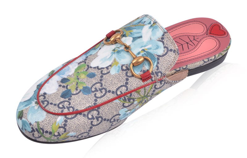 Lookbook GUCCI 古馳 印花平底拖鞋 女款 藍色