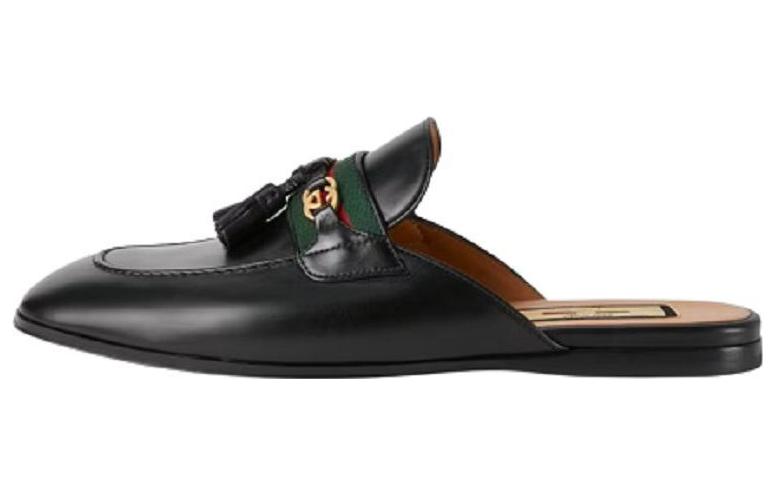 (Women) Gucci Princetown Slipper Black Tassel Leather 659628-1W610-1066