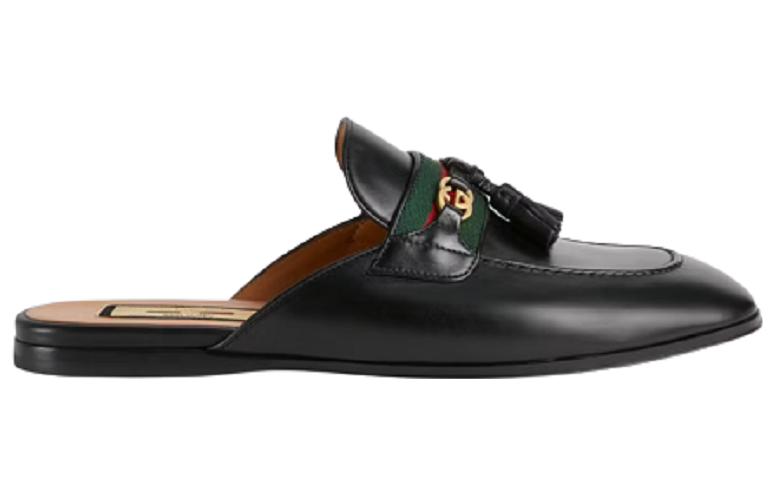 Order (W) Gucci Princetown Pantofole Nere in Pelle con Nappa 659628-1W610-1066
