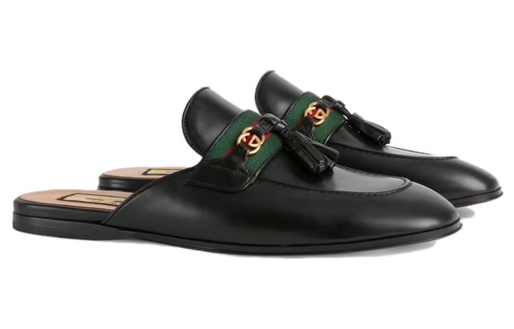 Lookbook (W) Gucci Princetown Pantofole Nere in Pelle con Nappa 659628-1W610-1066