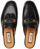 Shop GUCCI 古驰 皮革 互扣式 平跟 時尚涼拖 女款 黑色