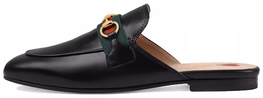 (Women) Gucci Princetown Slipper Black Web Leather 629084-CQXM0-1060 (Women) Gucci Princetown Slipper Black Web Leather 629084-CQXM0-1060