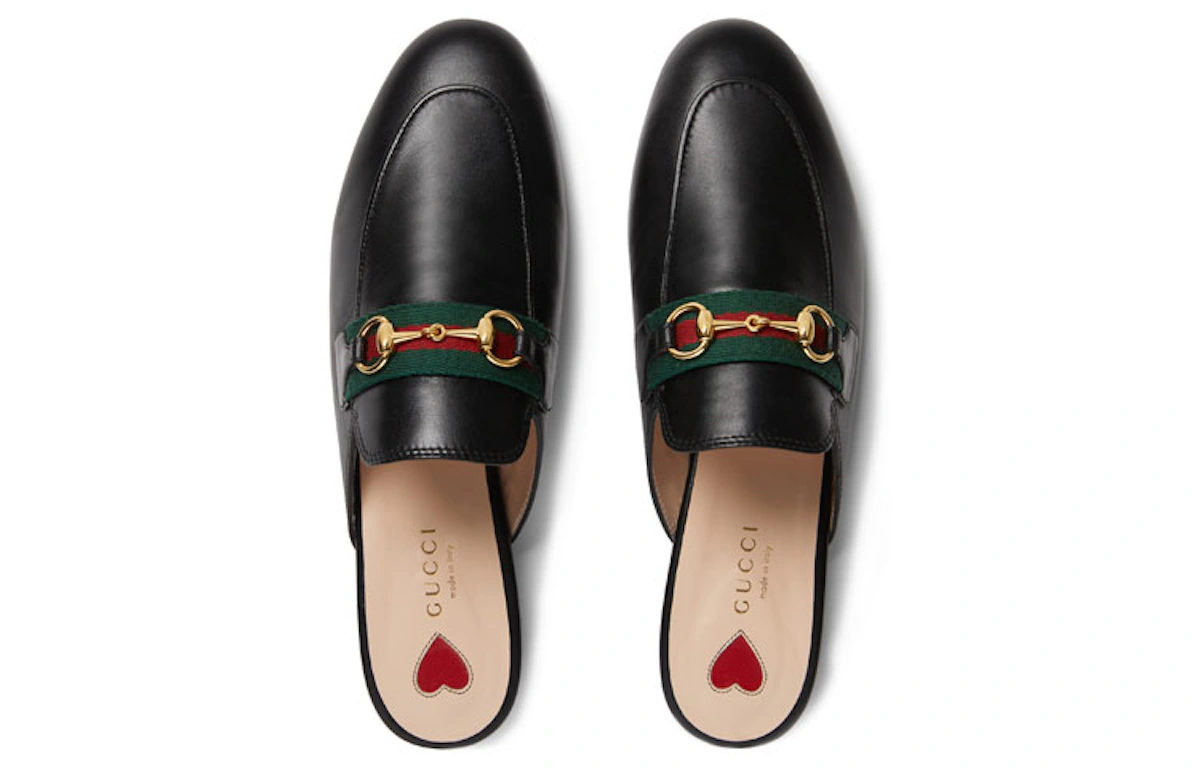(Women) Gucci Princetown Slipper Black Web Leather