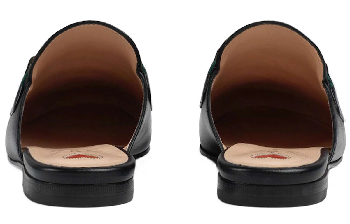 (Women) Gucci Princetown Slipper Black Web Leather
