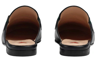 (Women) Gucci Princetown Slipper Black Web Leather