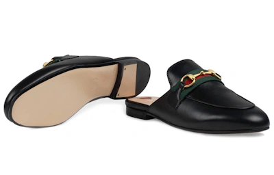 (Women) Gucci Princetown Slipper Black Web Leather
