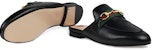 (W) Gucci Princetown Selipar Kulit Hitam Web 629084-CQXM0-1060