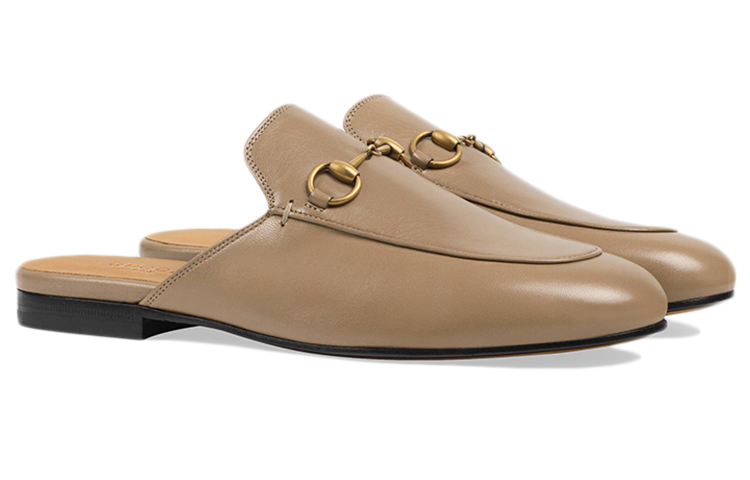 Order (W) Gucci Princetown Slipper Kulit Cokelat 423513-C9D00-2606