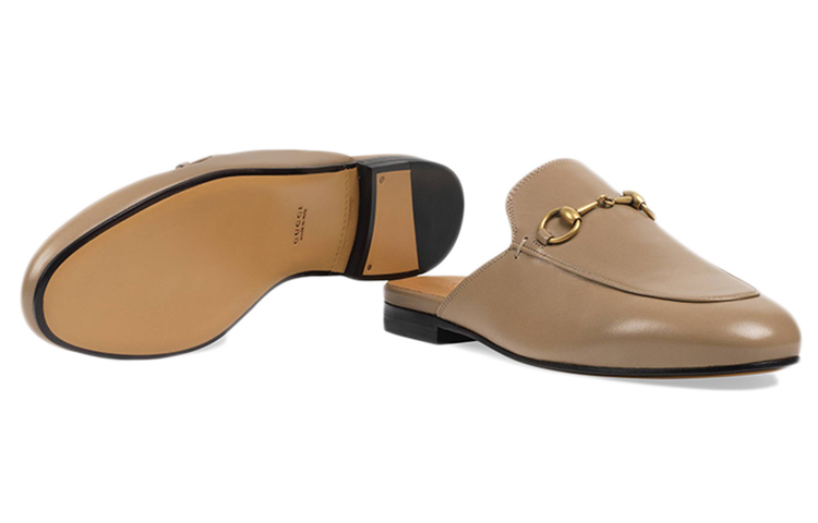 Shop (W) Gucci Princetown Slipper Kulit Cokelat 423513-C9D00-2606