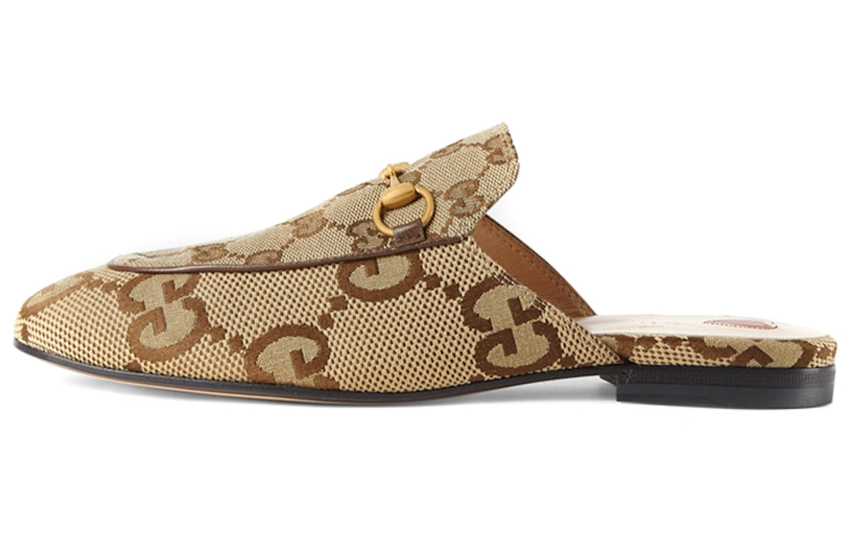 (Women) Gucci Princetown Slipper Jumbo GG Camel Canvas