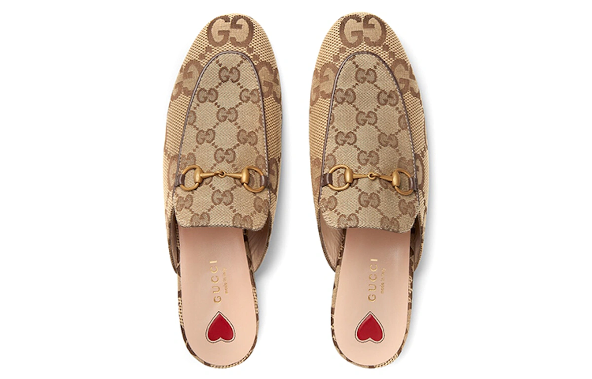 (Women) Gucci Princetown Slipper Jumbo GG Camel Canvas