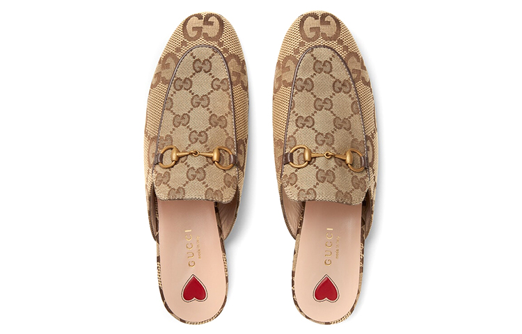 Shop GUCCI 古馳 Princetown 平底鞋 女款 黑木色
