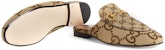 (W) Gucci Princetown Slipper Jumbo GG Canvas Coklat Unta 475094-UKO60-2588