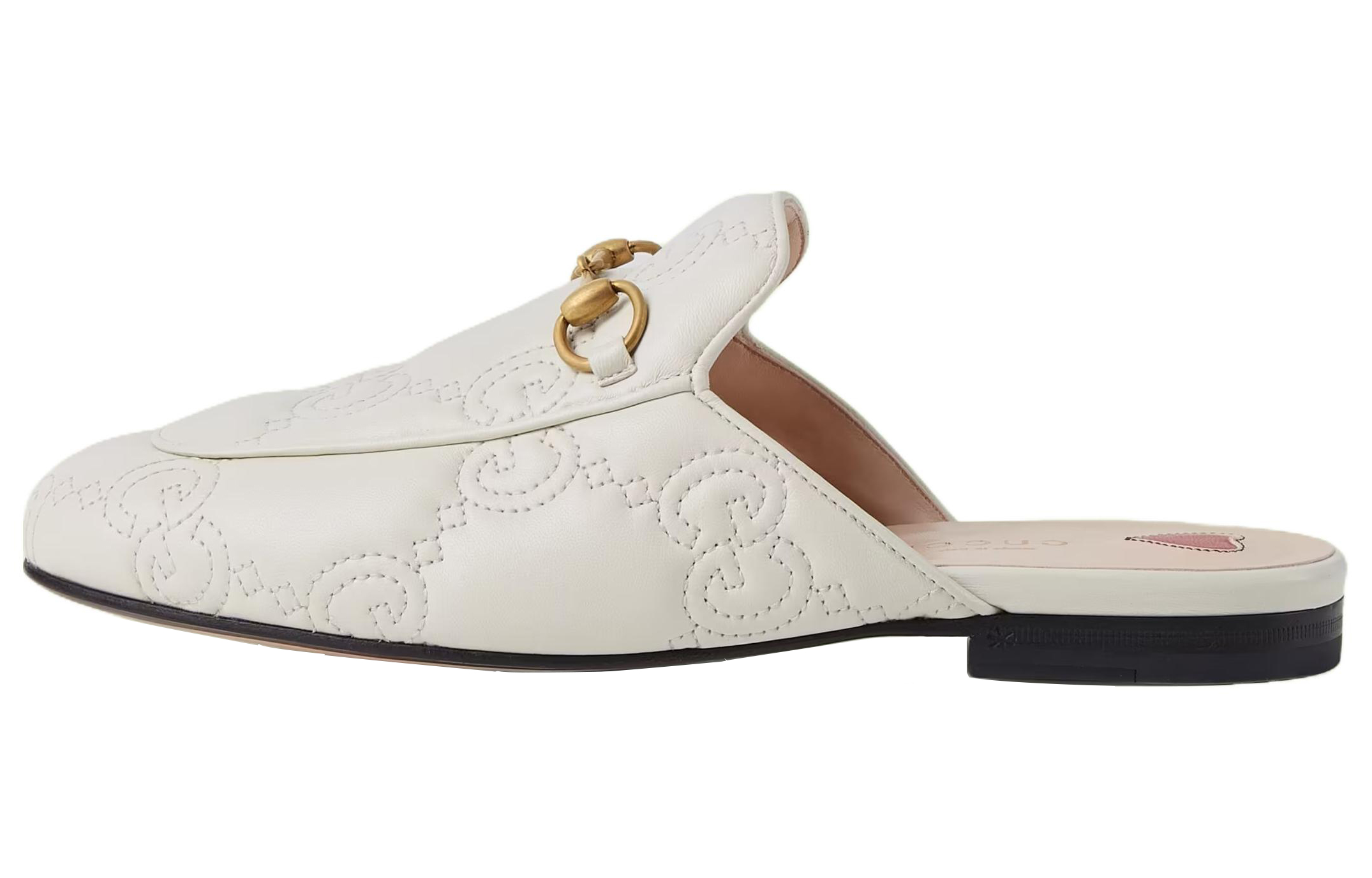 (Women) Gucci Princetown Slipper White Embossed Leather 699901-BKO60-9124