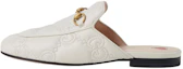 Buy (W) Gucci Princetown Zapatillas Blancas de Cuero Grabado 699901-BKO60-9124