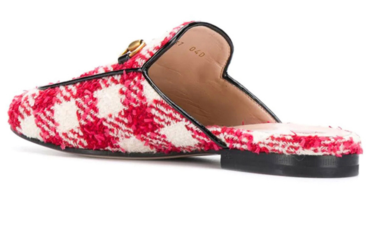 Lookbook (W) Gucci Princetown Tweed Check ''Rosso'' 475094-G1220-9141