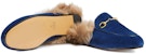 (W) Gucci Princetown Velvet Bulu Berlapis 'Cobalt Blue' 448657-K4D50-4572