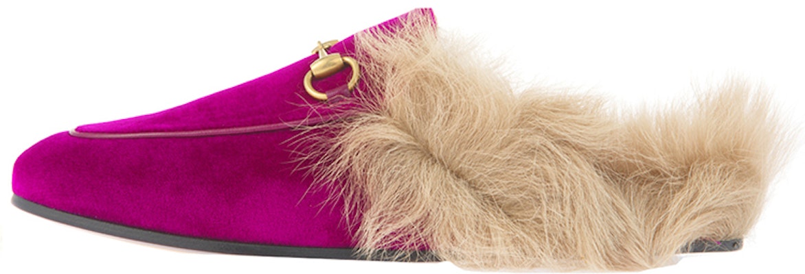 (Women) Gucci Princetown Velvet Fur Lined 'Fucsia' 448657-K4D50-5682 Buy (Women) Gucci Princetown Velvet Fur Lined 'Fucsia' 448657-K4D50-5682
