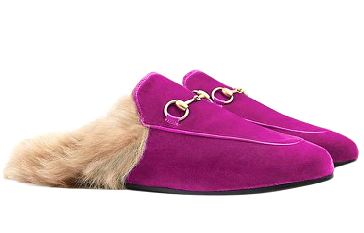 (W) Gucci Princetown Velvet Fur Lined 'Fucsia' 圖 3