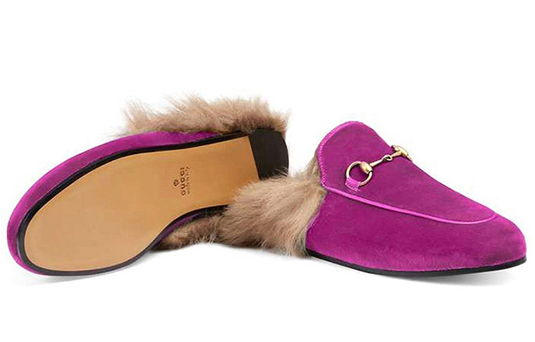 (W) Gucci Princetown Velvet Fur Lined 'Fucsia' 圖 4