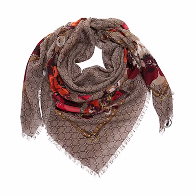 (Women) Gucci Print Shawl Brown for Women 508797-3G200-5179