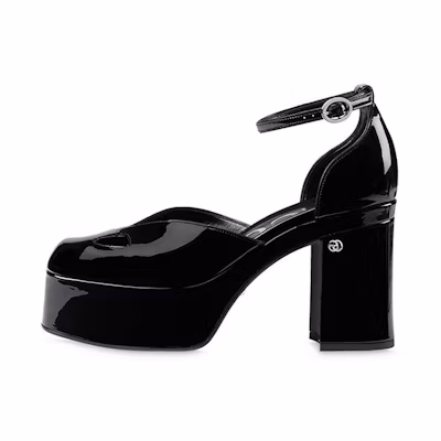 (W) Gucci Pumps 'Black Buckle Block Heel'