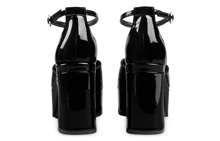 Shop (W) 古驰黑扣方跟高跟鞋 637143-BNC00-1000