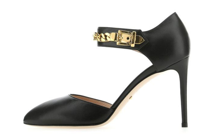(Women) Gucci Pumps 'Black Pointed-Toe Buckle Stiletto' 626710-C9D00-1000