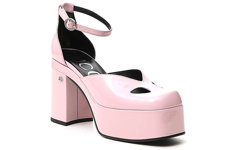 Order (W) Tacones Gucci 'Pink Buckle Block Heel' Rosa con Hebilla y Tacón Ancho. 637143-BNC00-5918