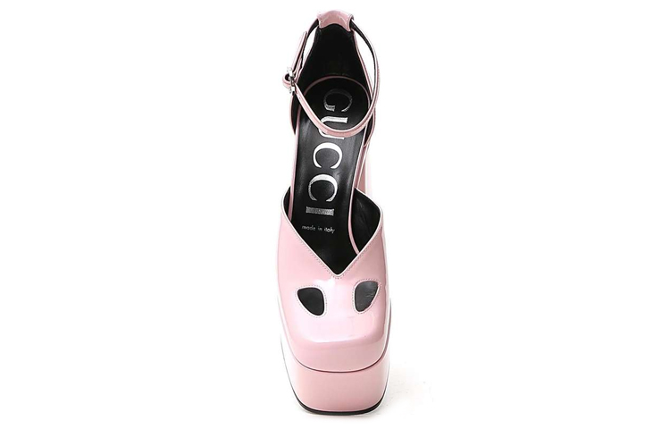 Shop (W) Tacones Gucci 'Pink Buckle Block Heel' Rosa con Hebilla y Tacón Ancho. 637143-BNC00-5918