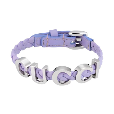 (Women) GUCCI Purple Leather Bracelet with Letter Decor for Women. 684631IAAA28164