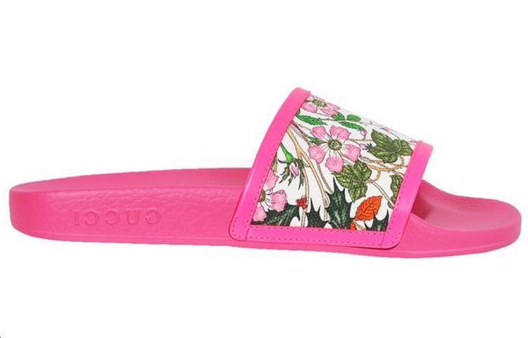 Order (W) グッチ  フローラル プールスライド (ピンク) 551440-9ZI40-9095
