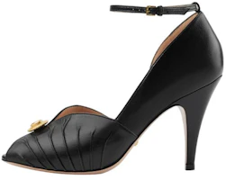 (Women) Gucci Python Leather Open-Toe High Heels 'Black' 727516-C9D00-1000 (Women) Gucci Python Leather Open-Toe High Heels 'Black' 727516-C9D00-1000