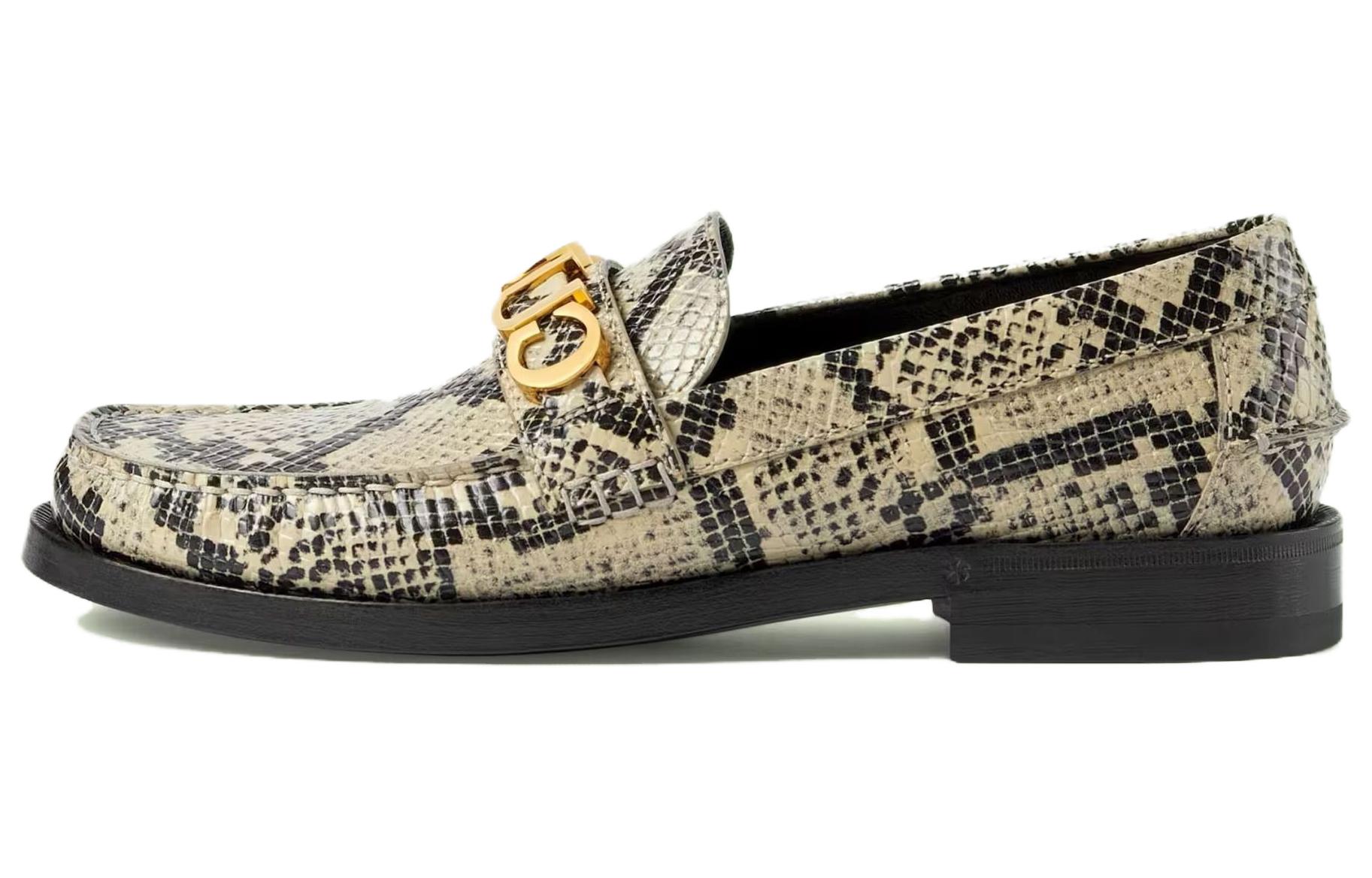 (W) Gucci Python Print Logo Loafer 'Neutral'