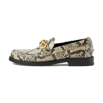 (W) Gucci Python Print Logo Loafer 'Neutral'