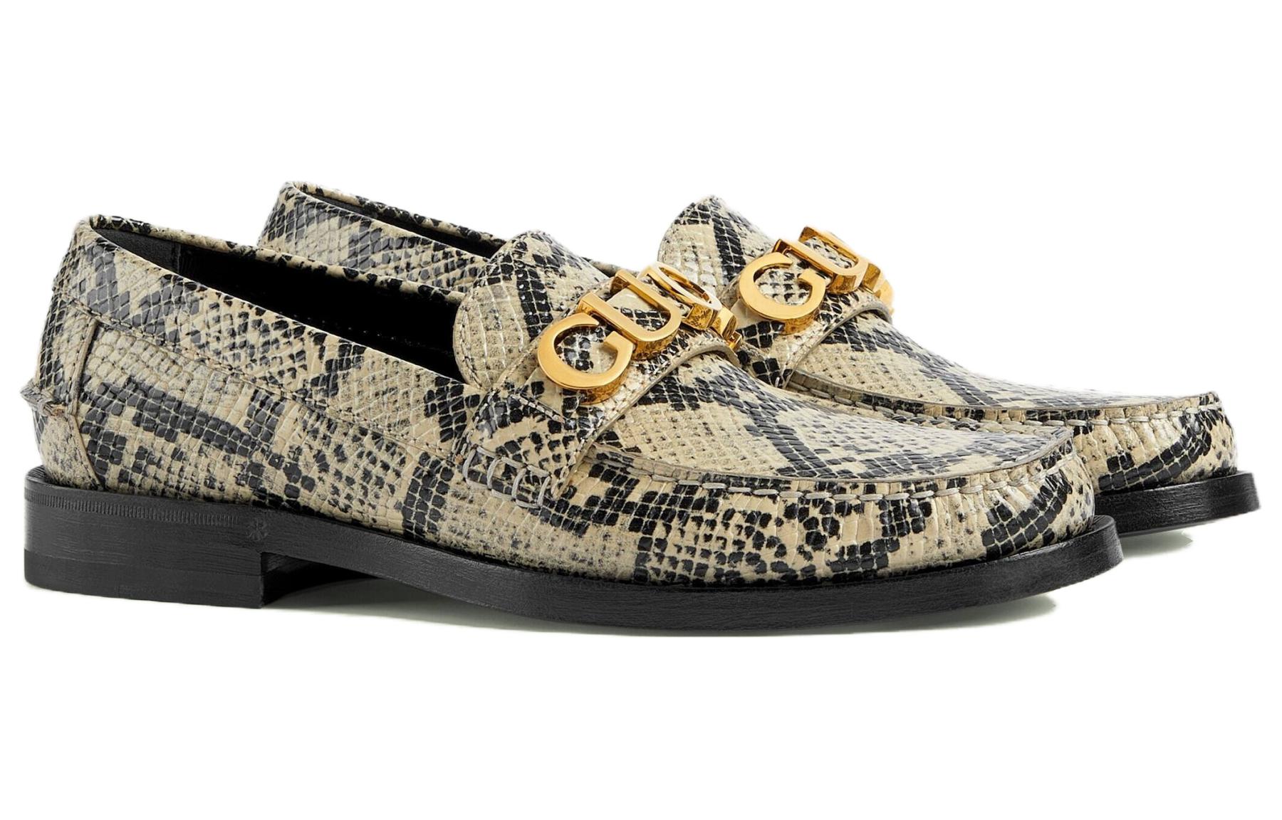 (W) Gucci Python Print Logo Loafer 'Neutral' 圖 2