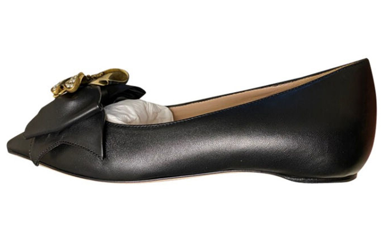 (Women) Gucci Queen Margaret Leather Flat 'Black' 524633-BKO00-1000