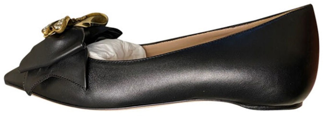 (Women) Gucci Queen Margaret Leather Flat 'Black' 524633-BKO00-1000 Buy (Women) Gucci Queen Margaret Leather Flat 'Black' 524633-BKO00-1000
