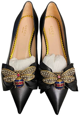 (Women) Gucci Queen Margaret Leather Flat 'Black' 524633-BKO00-1000 Order (Women) Gucci Queen Margaret Leather Flat 'Black' 524633-BKO00-1000