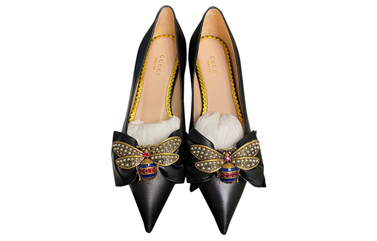 Order GUCCI 古馳 珍珠小蜜蜂 平底鞋 女款 黑