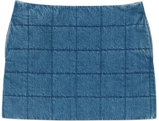 (Women) Gucci Quilted Denim Skirt Plaid Zipper Mini Skirt Blue 766042-XDCQ1-4011 Buy (Women) Gucci Quilted Denim Skirt Plaid Zipper Mini Skirt Blue 766042-XDCQ1-4011