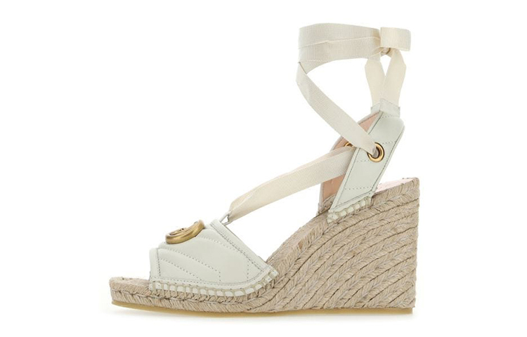 (Women) Gucci Quilted Espadrille Wedge 'White'