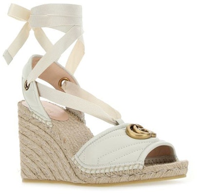 (Women) Gucci Quilted Espadrille Wedge 'White' Order (Women) Gucci Quilted Espadrille Wedge 'White'